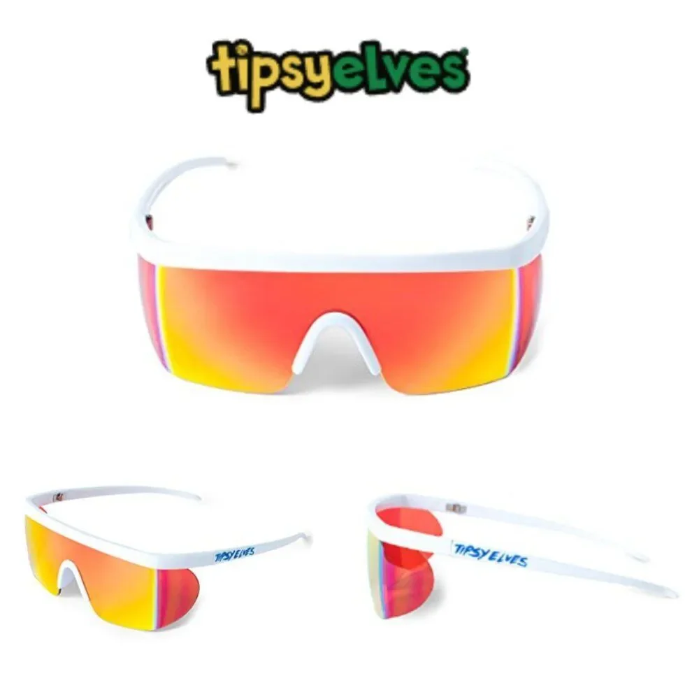 NWT Tipsy Elves Unisex Performance Sport Style Retro Mirrored Sunglasses